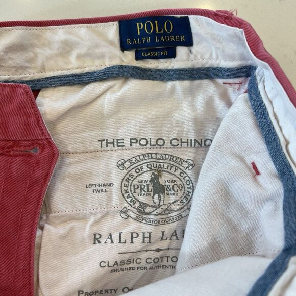 NWT Polo Ralph Lauren Classic Chino Pant 33x32 Salmon Preppy Classic Timeless - Picture 4 of 11